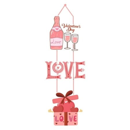 HGWXX7 Valentine's Day Decor Love Shaped Door Hanging Party Decoration
