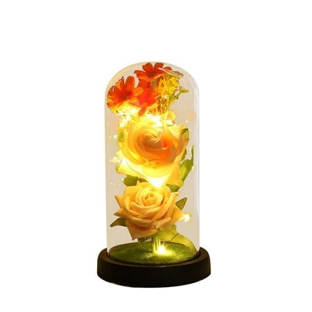 Moocorvic Valentine's Day Rose Gift For Women , Rose Luminous Flower Glass Cover, Gift For Women, Mom, Valentine's Day, Anniversary, Birthday