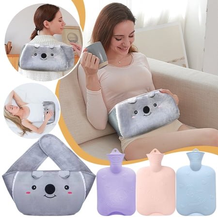 Bouanq Home & Table Linens Rubber Hot Water Bottle Belt Cartoon Puppy Warm Belt Combination Set Usful Tools