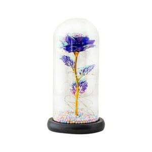 Vikakiooze Romantic Glass Rose Flower Wedding LED Light Decoration Valentine's Day Gift