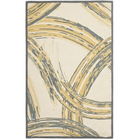 SAFAVIEH Martha Stewart Paintbrush Stroke Abstract Area Rug, Cement, 5' x 8'