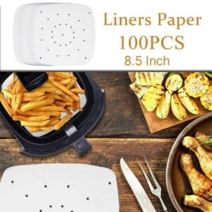 Vikakiooze Sizzling savings 100PCS Oil Absorbing Paper Perforated Paper for Air Fryer, Streamer, Pans