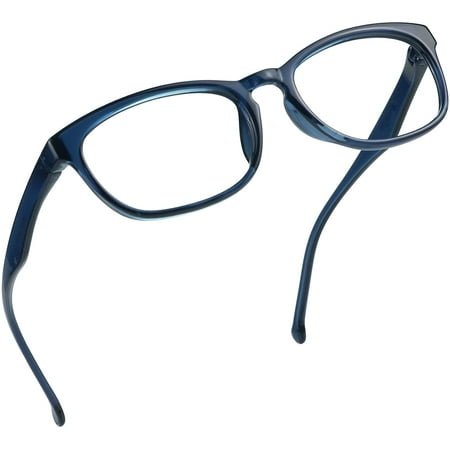 LifeArt Blue Light Blocking Glasses, Anti Eyestrain, Computer Reading Glasses, Gaming Glasses, TV Glasses for Women Men, Anti Glare (Clear Blue, No Magnification)