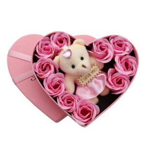 Bouanq Valentine's Day Artificial Flower Plant Holiday Rose Soap Floral Shape Bouquet Heart Valentines Gift Birthday 10 Flowers Mother Artificial Scented Wife Stuffed Anniversary Festival Gift