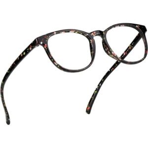 LifeArt Blue Light Blocking Glasses, Anti Eyestrain, Computer Reading Glasses, Gaming Glasses, TV Glasses for Women Men, Anti Glare (Redfloral, +2.50 Magnification)