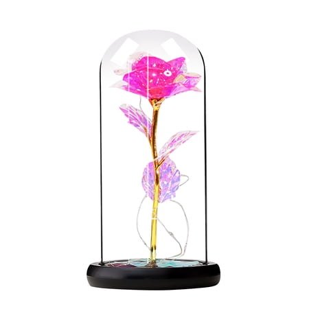 Nomeni Desk Accessories Clearance, Valentine's Day Rose Gift Red Butterfly Rose Glass Dome Crystal Diamond Base Glow Rose Birthday Gift Grandmother Wife Eternal Rose Mother's Day Gift Room Decor