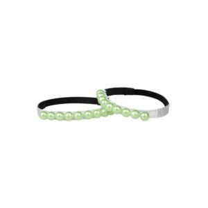 INSPIRE CHIC Women's Shoe Strap Belt Band with Pearls Elastic Shoe Strap Green M
