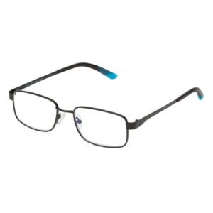 SAV Sportex Blue Light Reading Glasses, Stainless Steel Rectangle Sport Frame, AR4148, +1.25, Blue