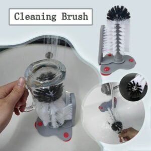 Kiplyki Wall Suction Type Lazy Cup Brush Glass Cleaner Rotating Suction Kitchen Cleaning