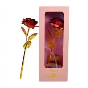 TERGAYEE 24K Artificial Colorful Gold Rose,Forever Flowers with Love-Shaped Stand Best Gifts for Valentine's Day Thanksgiving Anniversary Mother's Day Birthday for Girl Wife Women