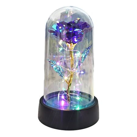 Tuphregyow Colorful LED Light Artificial Rose Flower Gift for Valentine's Day, Mother's Day, Birthday Romantic Gift for Her Artificial Flower Gift Led Light Purple