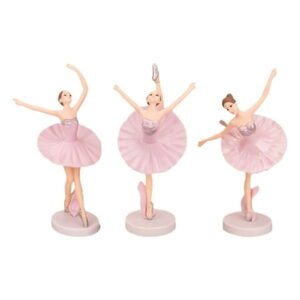 3Pcs Ballerina Ornaments Ballet Girl Dolls Ballerina Cupcake Toppers Home Decor