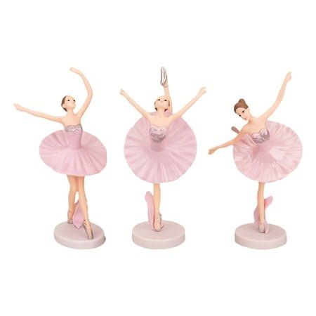 3Pcs Ballerina Ornaments Ballet Girl Dolls Ballerina Cupcake Toppers Home Decor