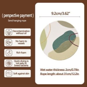 Bouanq Wood Pulp Cotton Dishwashing Wipe Cleaning Sponge Wipe Double-sided Household Rag Brush Bowl Scouring Pad Kitchen Artifact Kitchen Gadgets Bathroom Cleaner