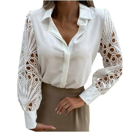 QLEICOM Womens Summer Tops Oversized T-shirts Square Collar Solid Color Lace Splicing Casual Loose Tunic Tank Tops Women Shirts Blouses White XXL