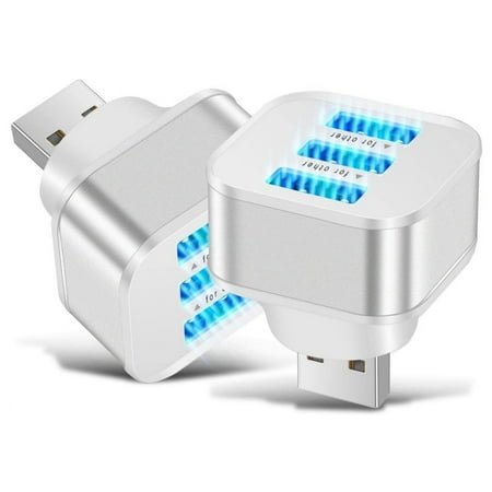 Wmkox8yii 2022 Portable 3 Port USB Mobile Phone Charger,USB Extender Charger,Adapter Charging Plug Station Base Head Home Office Working Trips Essential Tool