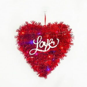 Bouanq Valentines Day Decor Decorations With Lights For Valentine's Day, Door Hanging, Peach Heart Sign Door Hanging Garland, Perfect Valentine's Day Decoration And Perfect Gift For Wome