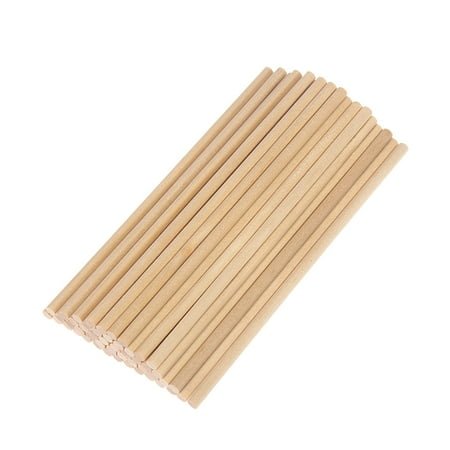 TABLETREANDS Wooden Round Dowel Rods Khaki 200Pcs 5.9x0.2In