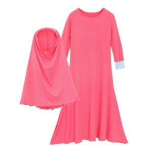 Baby Girls' Ramadan Abaya With Hijab Full Length Robe Burka Maxi Little Kid Toddler Baby Girl Dresses