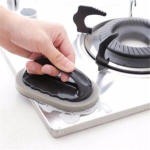 Dengmore Emery Sponge Brush Eraser Scrub Handle Grip Sink Pot Bowl Kitchen Cleaning Tool for Kitchen