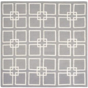 SAFAVIEH Martha Stewart Square Dance Geometric Area Rug, Cement Grey, 9' x 12'