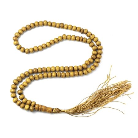 HOTYA Natural 8mm Wood Beads Muslim Tasbih Prayer Beads 99 Wooden Rosary Misbaha Beads Islamic Religion Eid Ramadan Gift