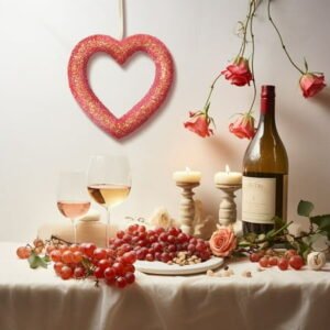 Weloille Valentine's Day Love Garland Door Wedding Proposal Party Scene Decoration Decoration Valentine's Day Heart-shaped Garland(11.81*11.82inch)