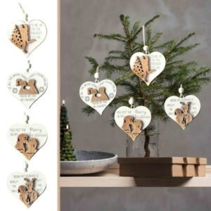 Aihimol Love Wood Chip Pendant DIY Heart Ornament Wedding Favor Tags Heart Wooden Embellishments Valentine s Day Decoration Romantic Hanging Adornment DIY Wood Chips Rope