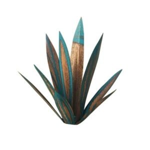 Wovilon 11" Metal Art Tequila Rustic Sculpture Garden Yard Sculpture Home Decor 9 Leaves 11" Metal Art Tequila Rustic Sculpture
