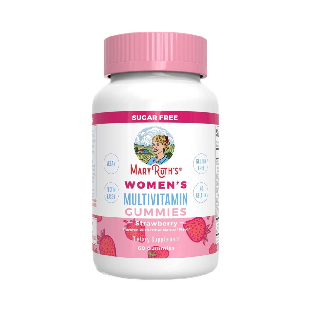 MaryRuth's Women's Multivitamin Gummies, Immune Support, Overall Health, Strawberry Flavor, Vitamin D3, Iodine, Vegan, Gluten-Free, 60 Count