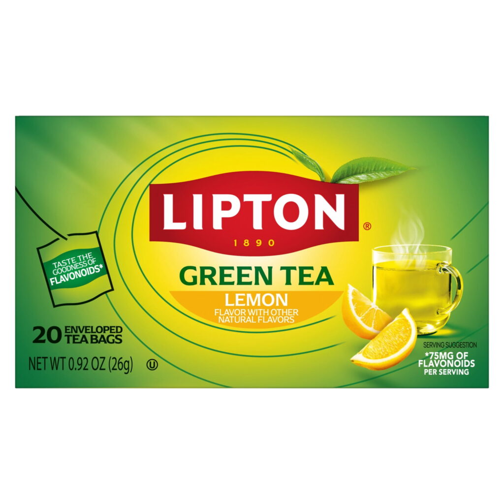 Lipton Lemon Green Tea Bags, 20 Count