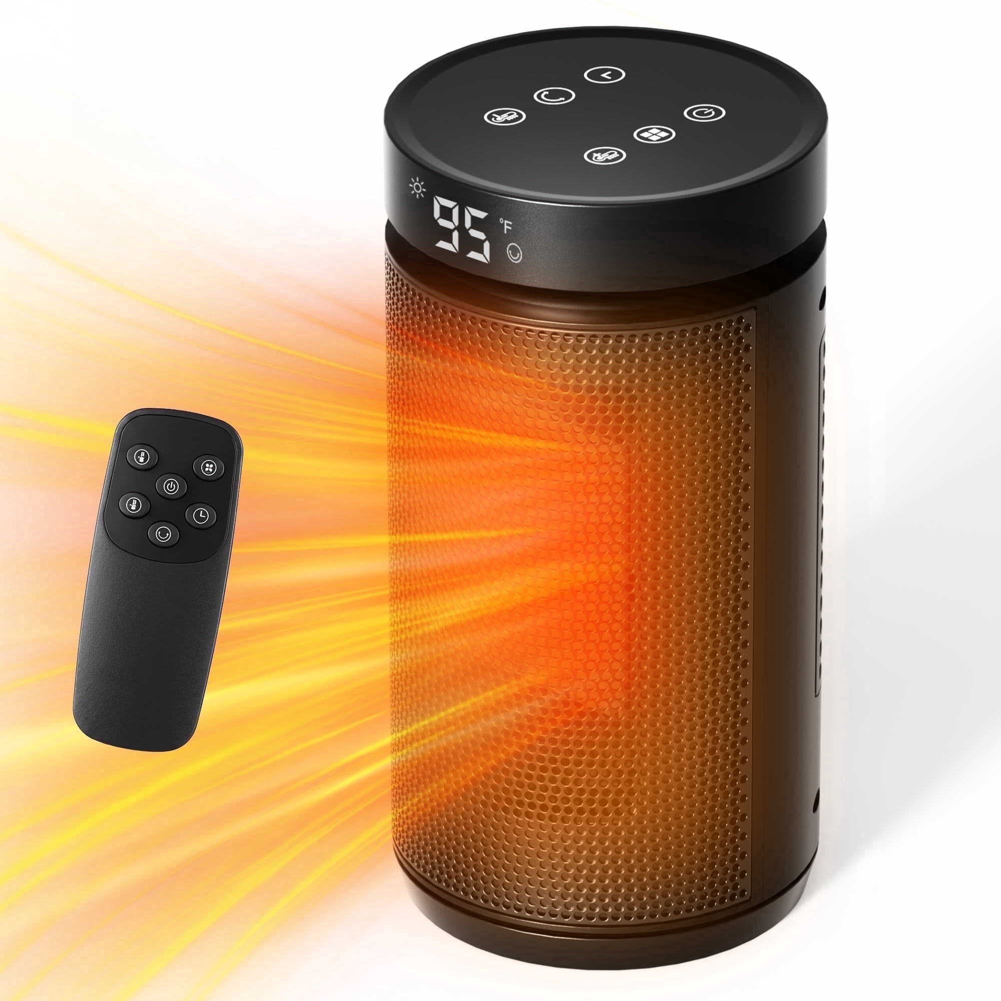 ATUPEN 1500W Space Heater, Remote 70° Oscillation 12H Timer for Bedroom