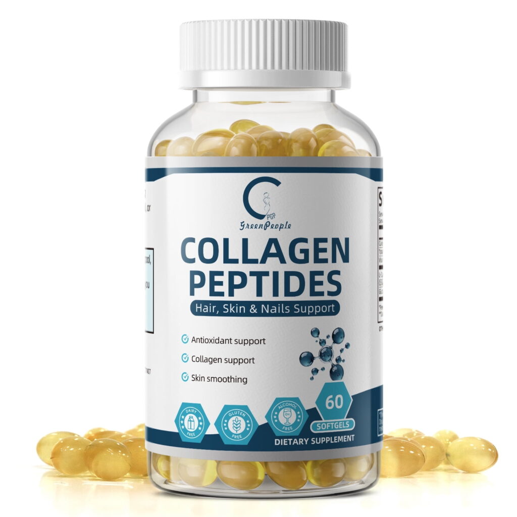 Collagen Peptides Softgels with Vitamin C & Antioxidant Blend โ Supports Skin Health & Radiance, Non-GMO & Gluten-Free, 60 Softgels (30-Day Supply)
