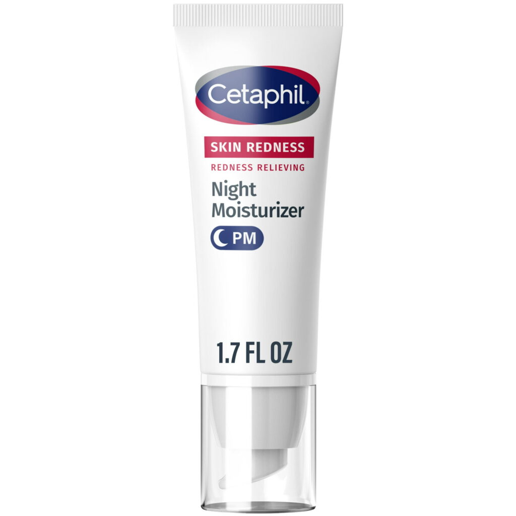 Cetaphil Redness Relieving Night Moisturizer SPF 40 For Dry, Redness-Prone Skin, 1.7 fl oz