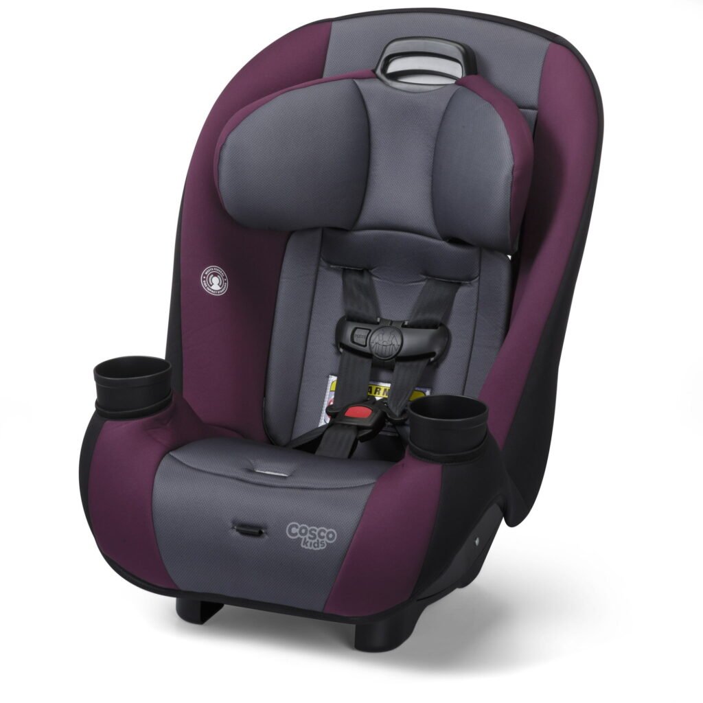 Cosco Kids Entrada Infant & Toddler Convertible Car Seat, Baby Car Seat, Berry Wine