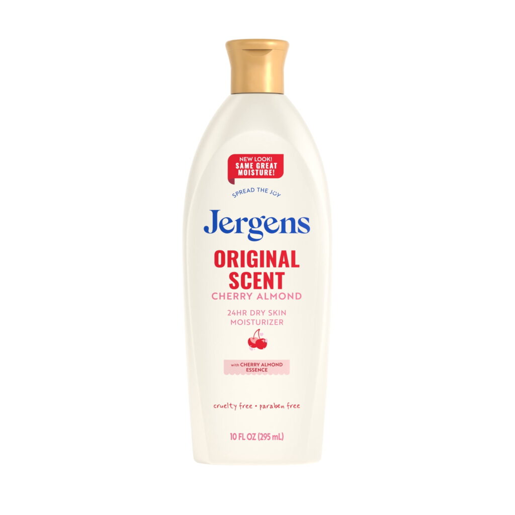Jergens Original Scent with Cherry Almond Body Lotion Moisturizer for Dry Skin, 10 fl oz