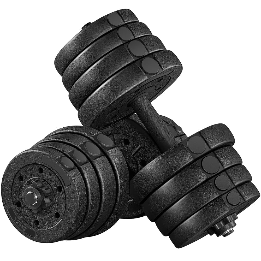 Yaheetech 66 Lb. Dumbbells Weight Set Adjustable Dumbbell Set Home Training Dumbbell Pair Black
