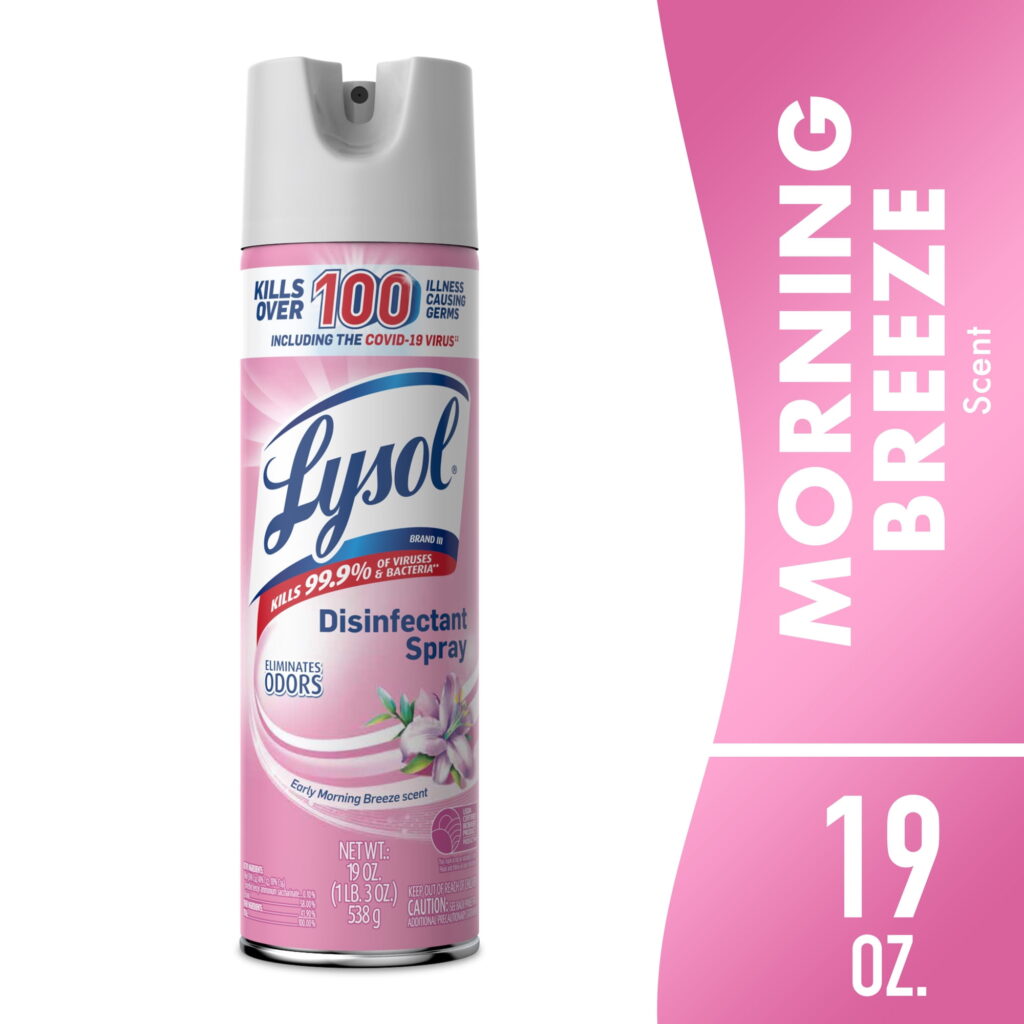 Lysol Disinfectant Spray, Sanitizing and Antibacterial Bathroom Spray, Deodorizer, Early Morning Breeze, 19 oz