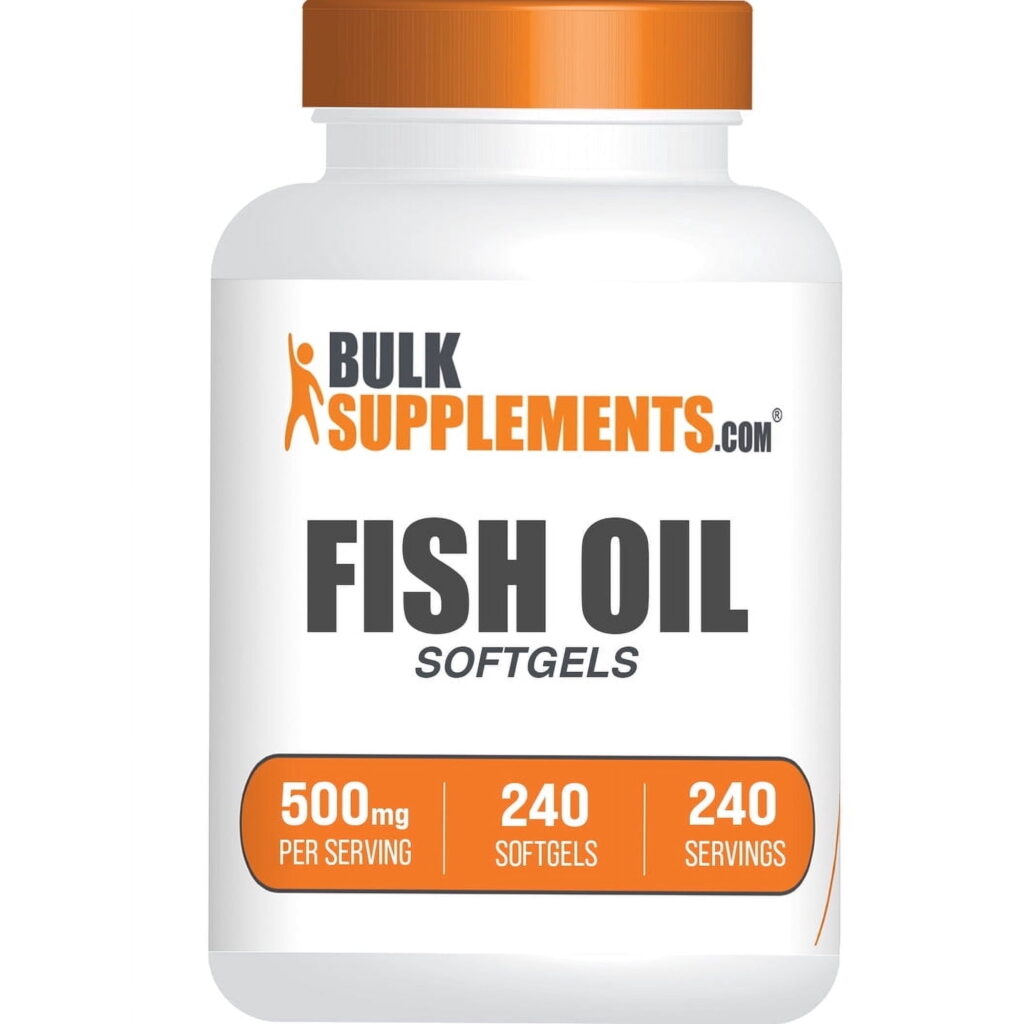 BulkSupplements Fish Oil Softgels, Omega Fatty Acids - 500mg per Serving (240 Softgels - 240 Servings)