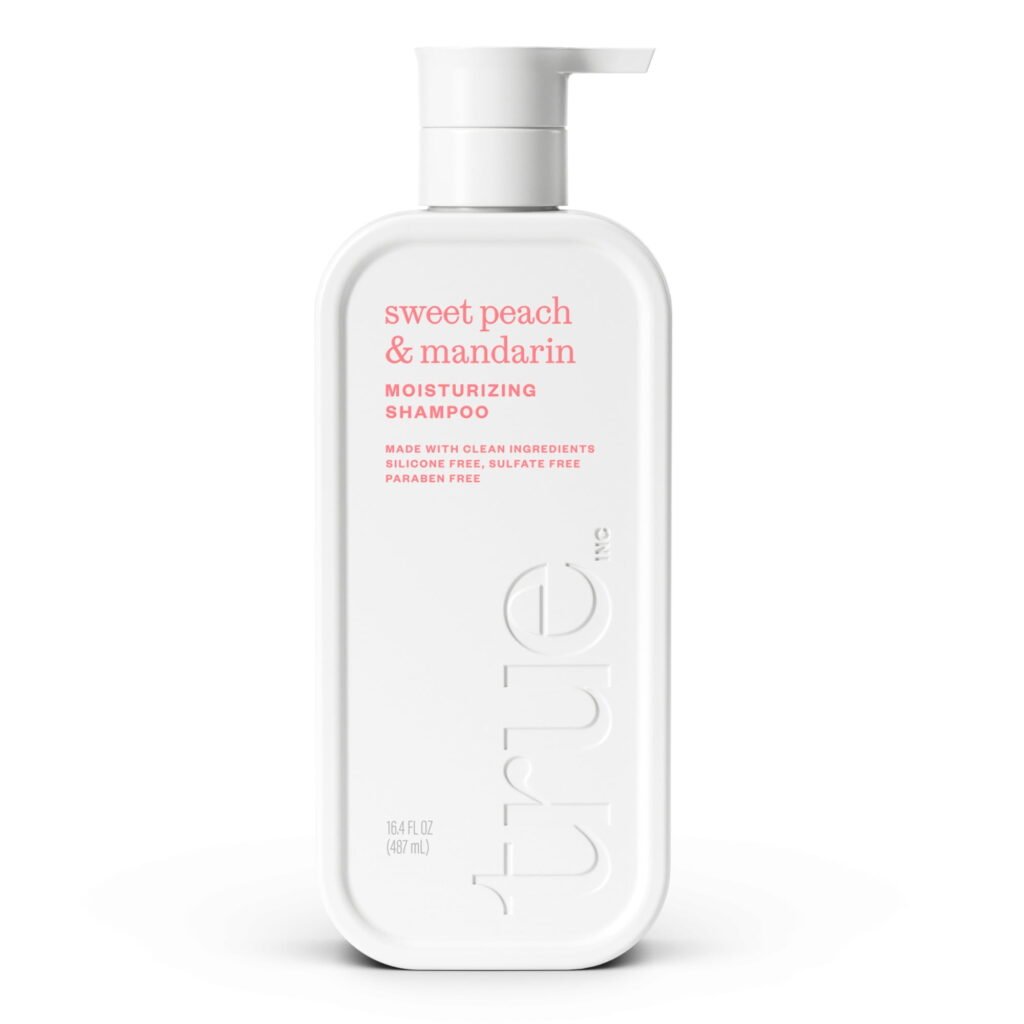 True Sweet Peach & Mandarin Moisturizing Shampoo - Moisturizing and Hydrating Formula for Women & Men, 16.4 fl oz