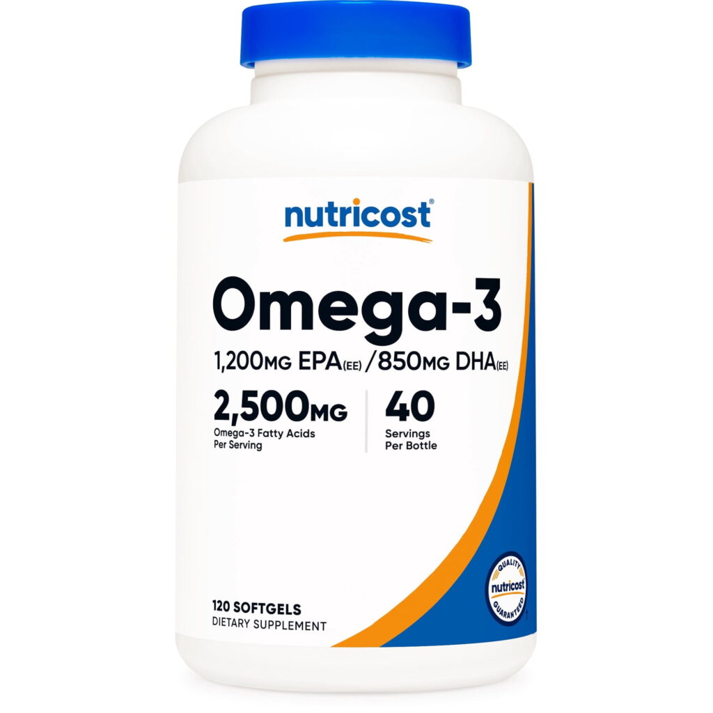 Nutricost Omega 3 Fish Oil - 2500MG, 120 Softgels (40 Serv) - Non-GMO, Gluten Free