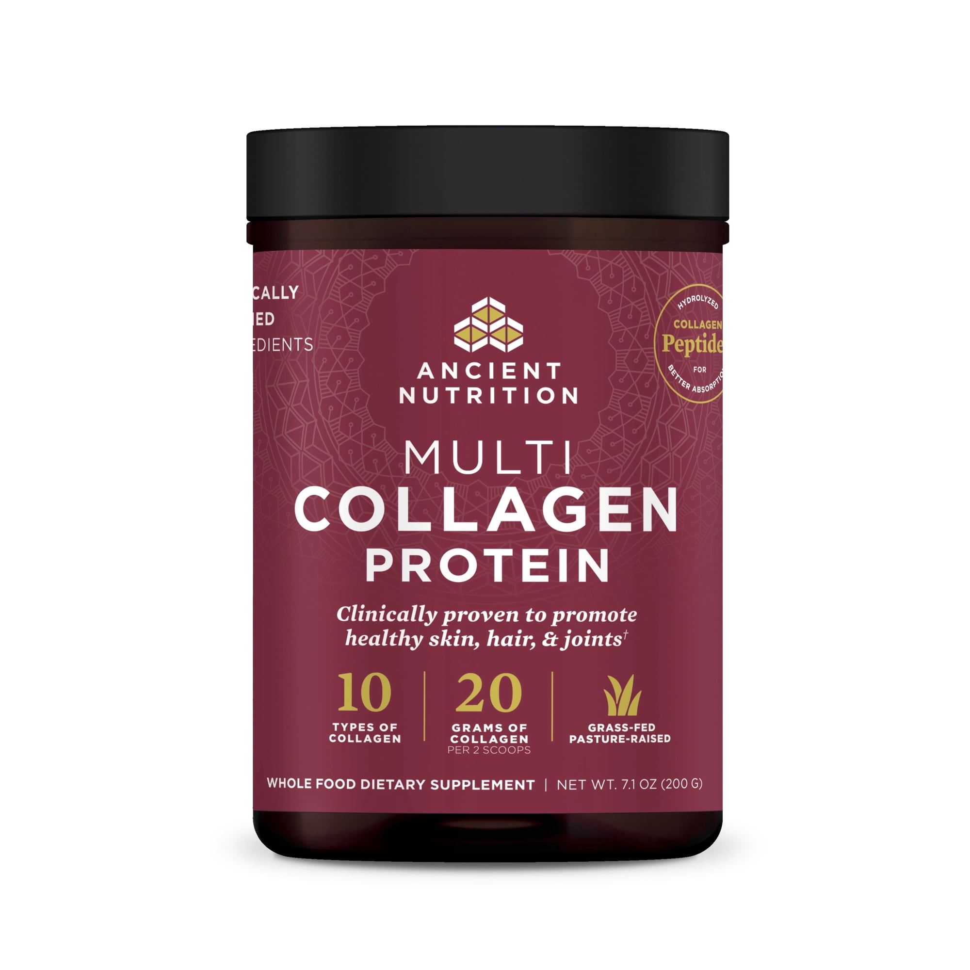 Ancient Nutrition Hydrolyzed Collagen Peptides Powder, Unflavored Multi Collagen Protein, Skin, Nail & Gut Health Support, 20 Servings