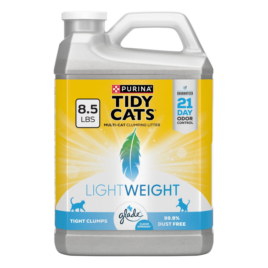 Purina Tidy Cats LightWeight Clumping Cat Litter, Glade Clear Springs Scent, 8.5 lb Jug