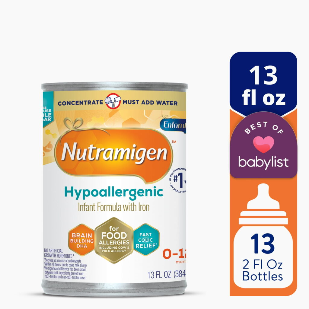 Nutramigen Hypoallergenic Concentrate Baby Formula, Colic Relief from Cow's Milk Allergy Starts in 24H, 13 Fl Oz Can
