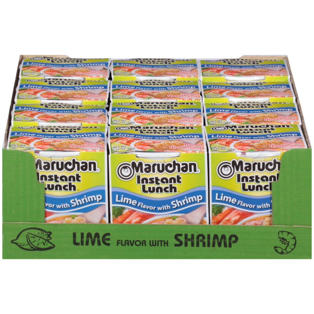(12 Packs) Maruchan Lime with Shrimp Instant Lunch Ramen Noodles, 2.25 oz Cup