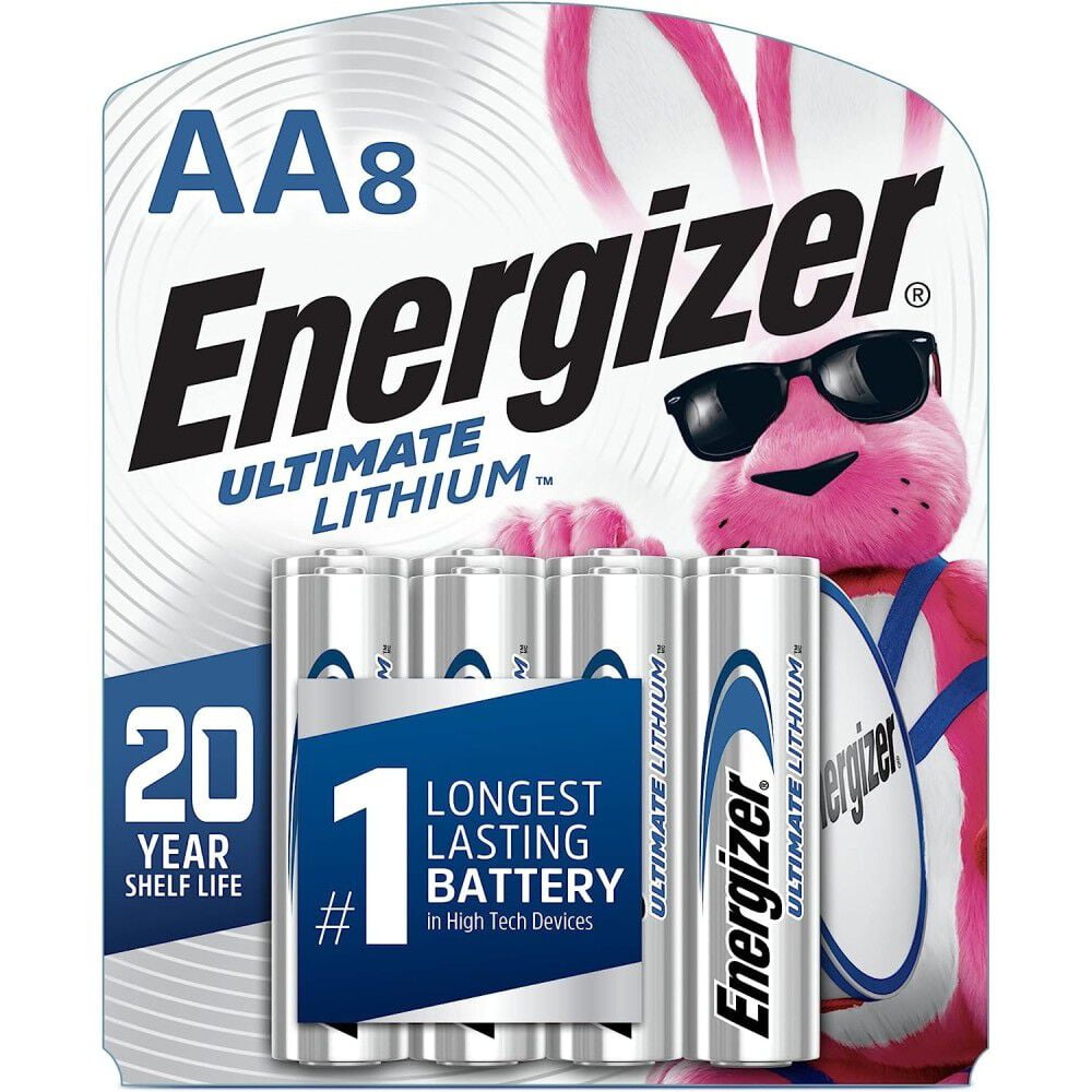 Energizer Ultimate Lithium AA Batteries (8 Pack), Double A Batteries