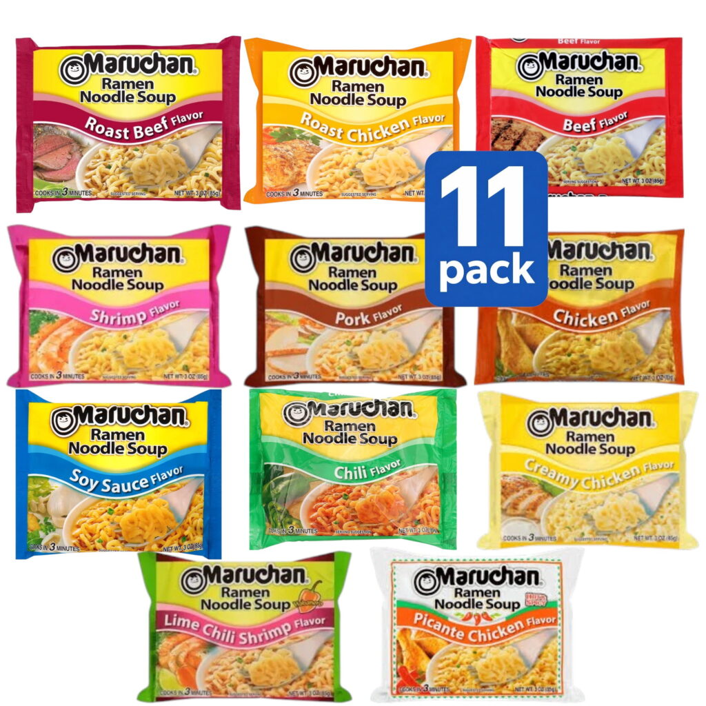 Maruchan Ramen Noodle Soup Variety Pack, 11 Pack (3 oz Each), Instant Ramen Noodles, Assorted Flavors