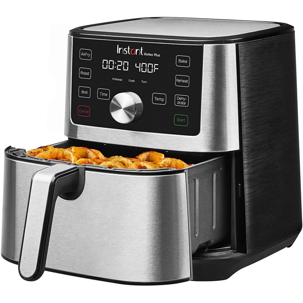 Instant Pot® 4Qt Vortex® Plus 6-in-1 Mini Air Fryer, Air Fry, Crisps, Broils, Roasts, Dehydrates, Bakes, Reheats, Stainless Steel, 4 Quarts