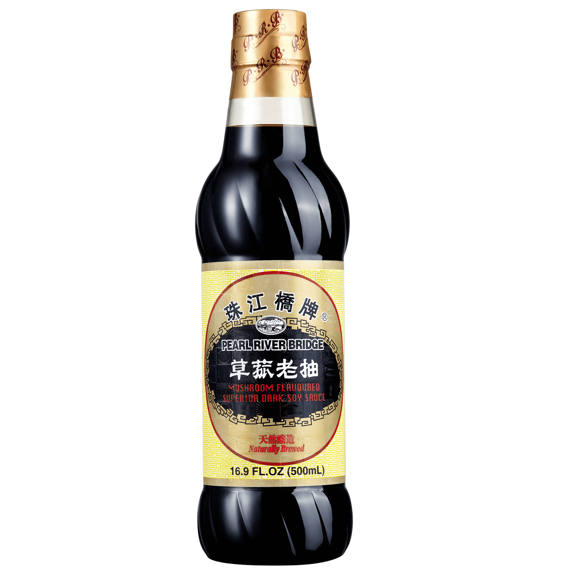 Pearl River Bridge Mushroom Flavored Superior Dark Soy Sauce, Plastic Bottles, 16.9 fl oz
