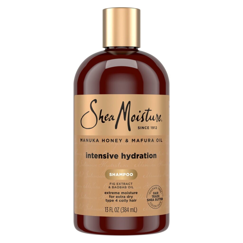 SheaMoisture Intensive Hydration Shampoo For Type 3 & 4 Dry Hair, Manuka Honey and Mafura Oil With Fig Extract, 13 fl oz